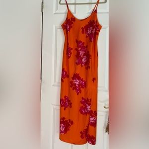 Spaghetti strap dress with slit in front